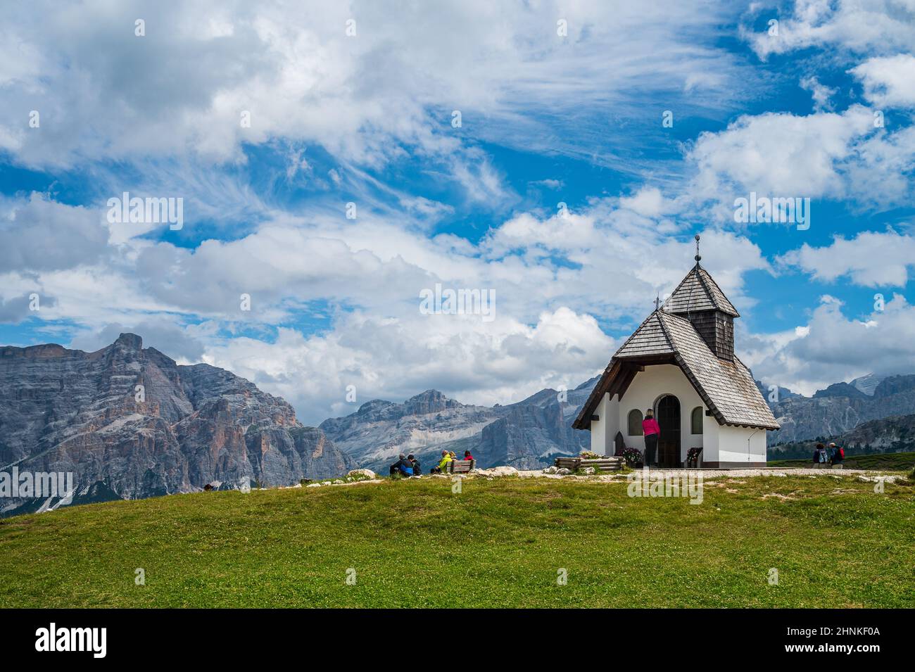 Chapelle alpine à Pralongia Banque D'Images