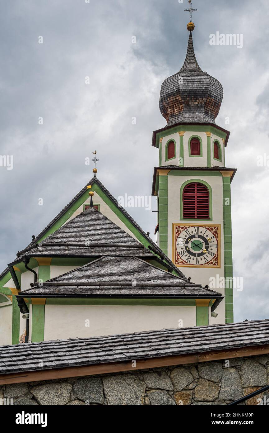 Église de San Cassiano, Val Badia Banque D'Images
