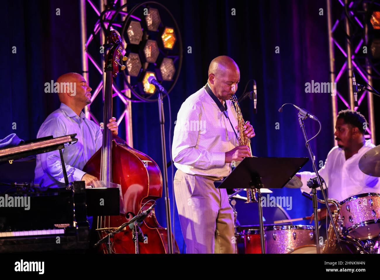 Branford Marsalis Quartet en direct à l'édition 26rd du Festival de Jazz d'été à Cracovie Banque D'Images