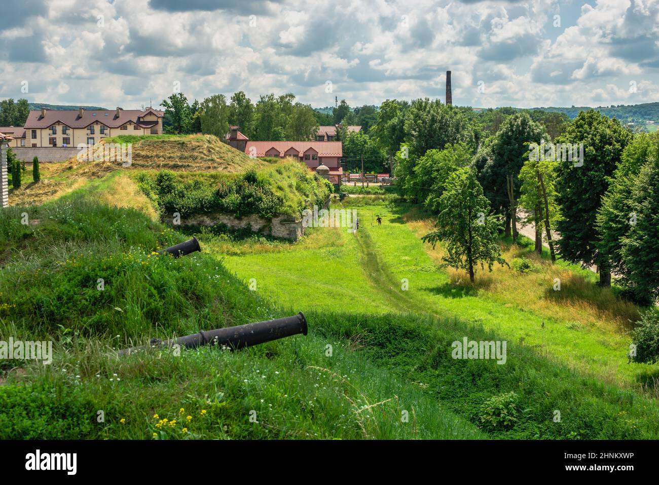 Murs solides du château de Zolochiv en Ukraine Banque D'Images