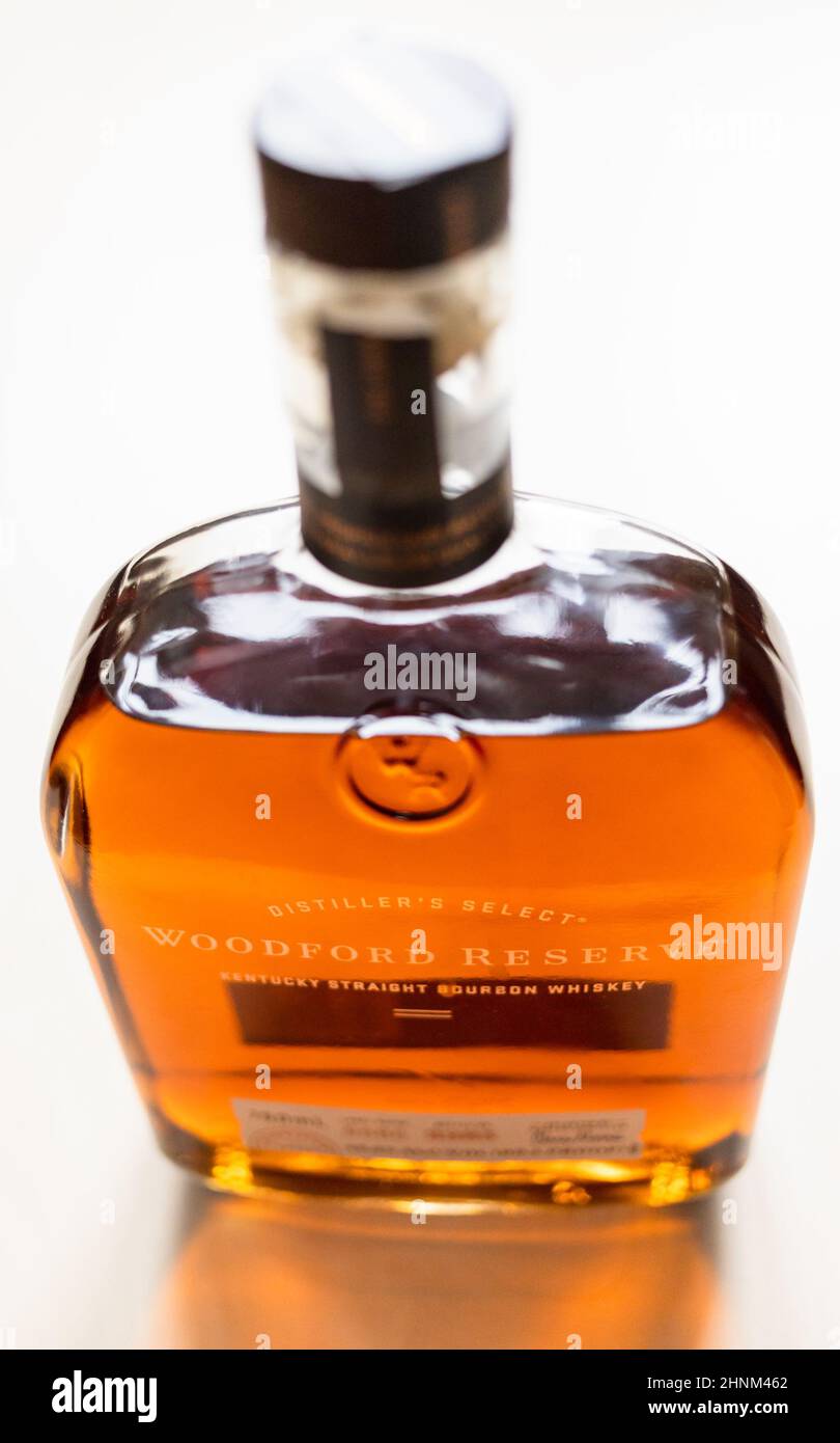 Bouteille de whisky bourbon droit Woodford Reserve Banque D'Images