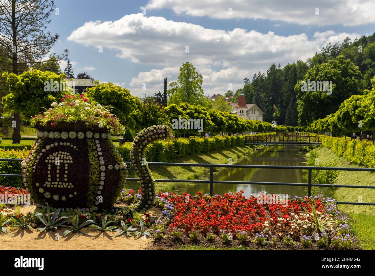 Luhacovice, ville thermale pittoresque du sud de la Moravie, République tchèque Banque D'Images