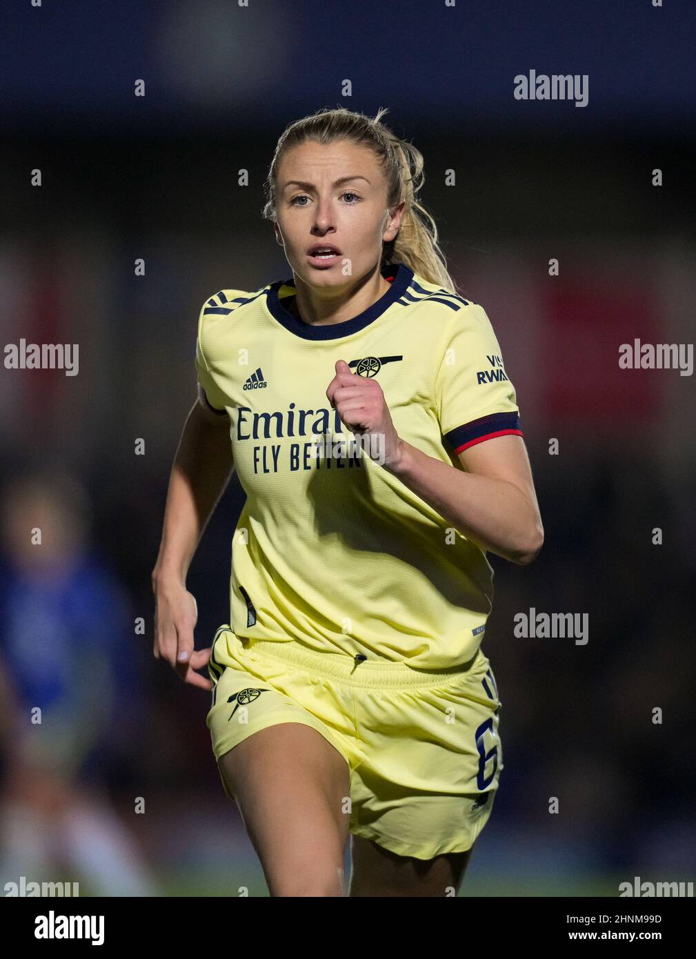 Kingston, Royaume-Uni. 11th févr. 2022. Leah Williamson, de Arsenal Women, lors du match de la FAWSL entre Chelsea Women et Arsenal Women, au stade Kingsmeadow, à Kingston, en Angleterre, le 11 février 2022. Photo d'Andy Rowland. Crédit : Prime Media Images/Alamy Live News Banque D'Images