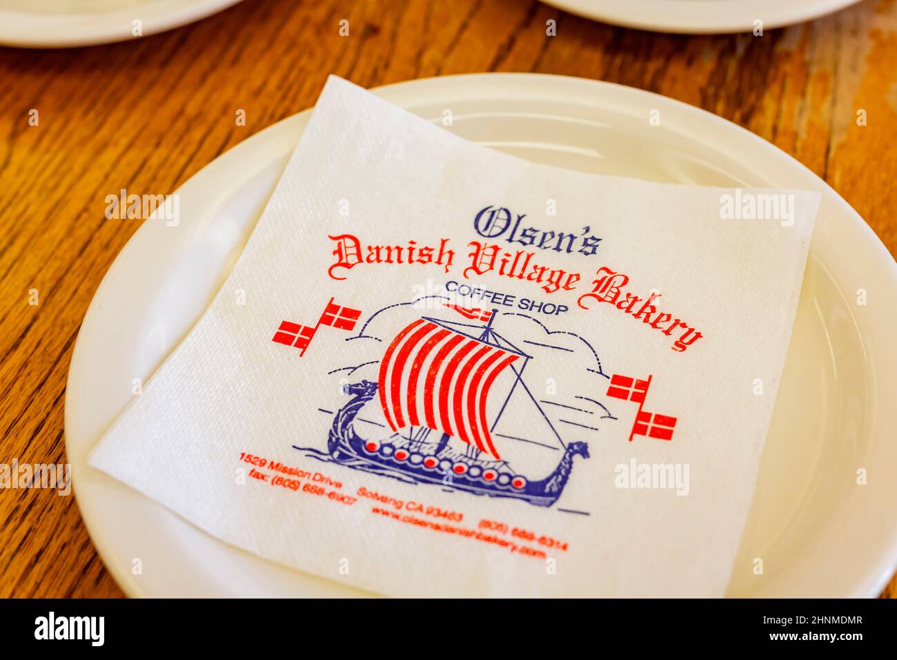 Solvang, OCT 24 2015 - gros plan d'un tissu dans le village danois de la boulangerie Banque D'Images