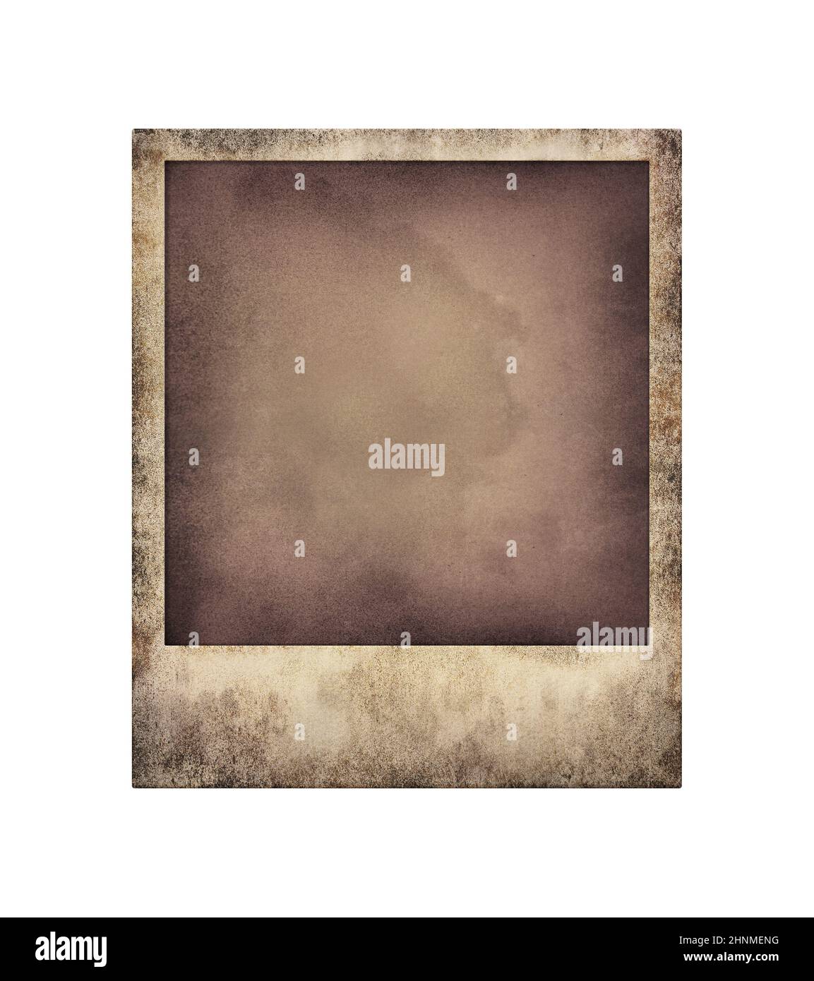 Gros plan un vieux cadre photo Polaroid instantané de grunge rétro vide  avec vignette sombre et recouvrement de taches isolé sur fond blanc Photo  Stock - Alamy