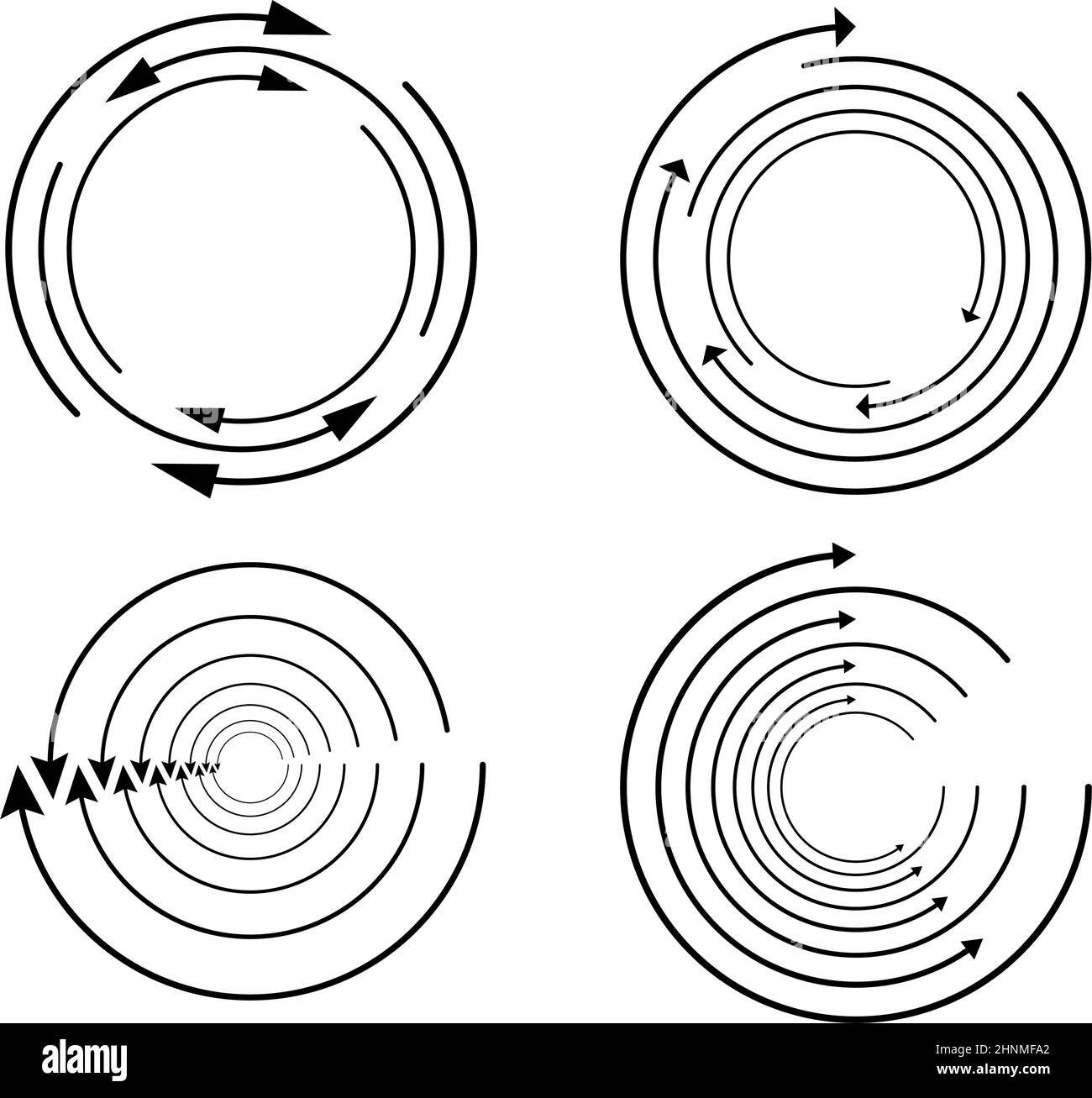 Circulaire aléatoire, élément de flèche de cycle. Spirale, rotation ...