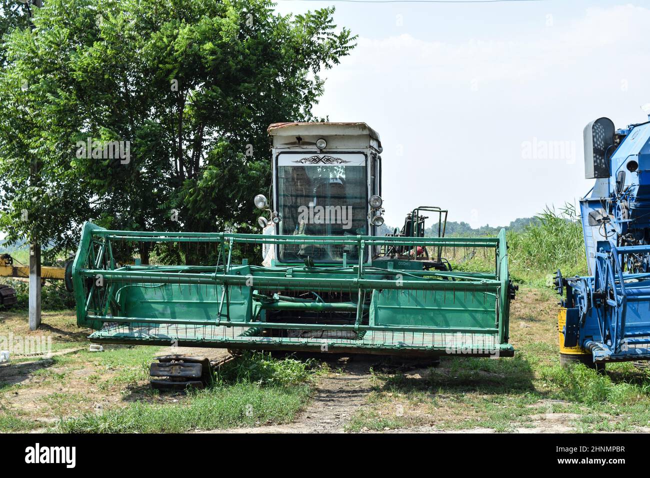 Moissonneuses-batteuses. Les machines agricoles. Banque D'Images