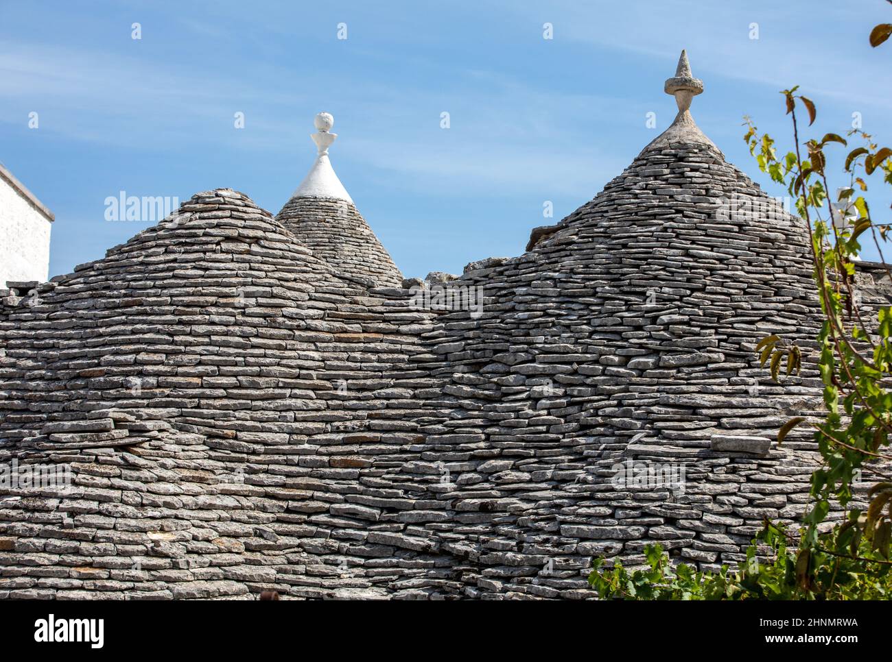 Toit en pierre de la maison Trulli à Alberobello, Italie. Banque D'Images