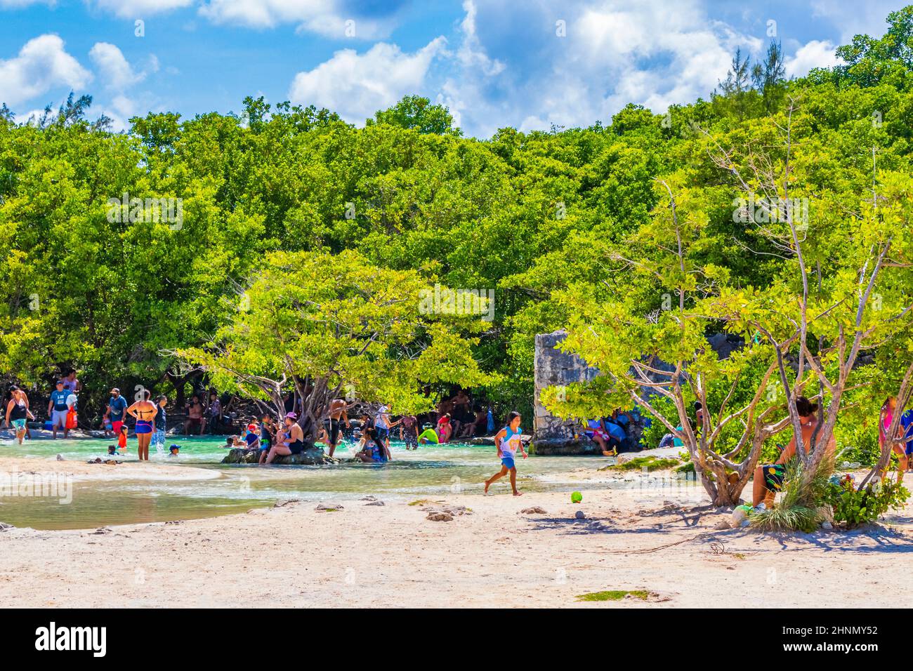 Plage mexicaine tropicale cenote Punta Esmeralda Playa del Carmen Mexique. Banque D'Images