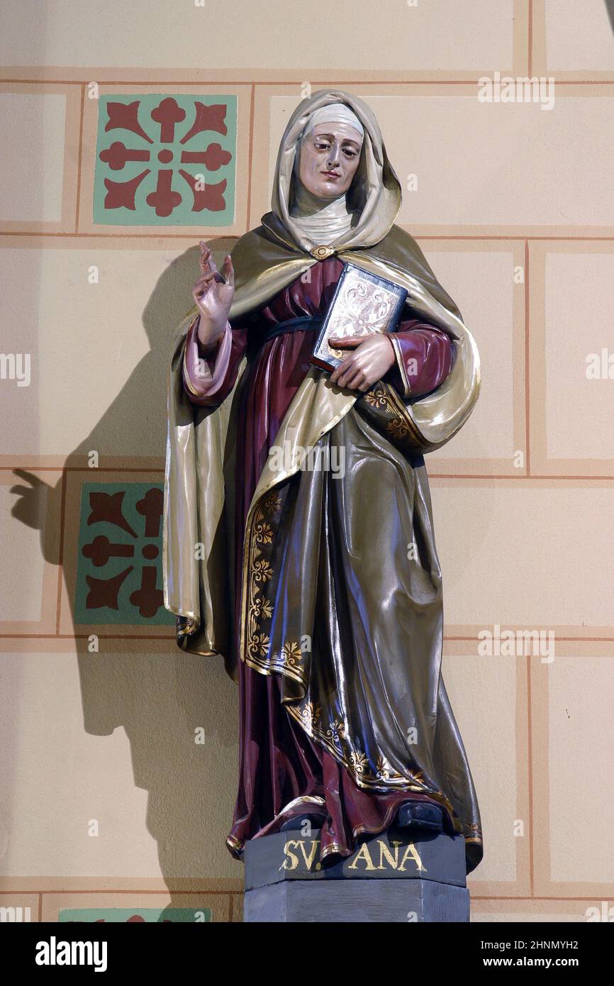 Sainte Anne, statue dans l'église paroissiale de l'Annonciation de la Vierge Marie à Velika Gorica, Croatie Banque D'Images