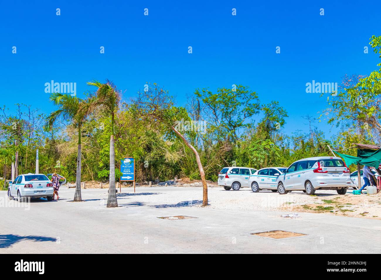 Entrée à Punta Esmeralda Beach cenote Playa del Carmen Mexique. Banque D'Images