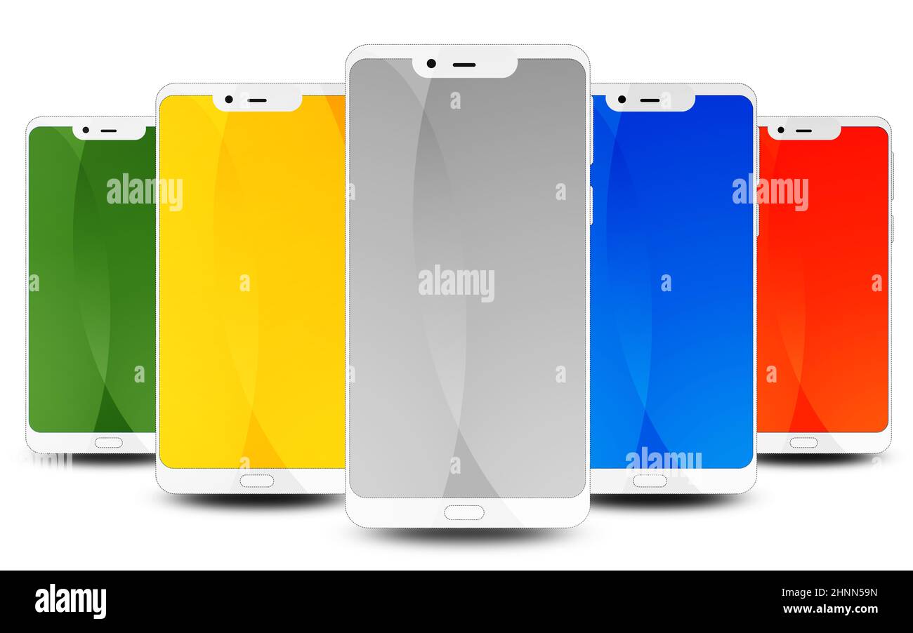 Smartphone moderne isolé du rendu 3D blanc Banque D'Images