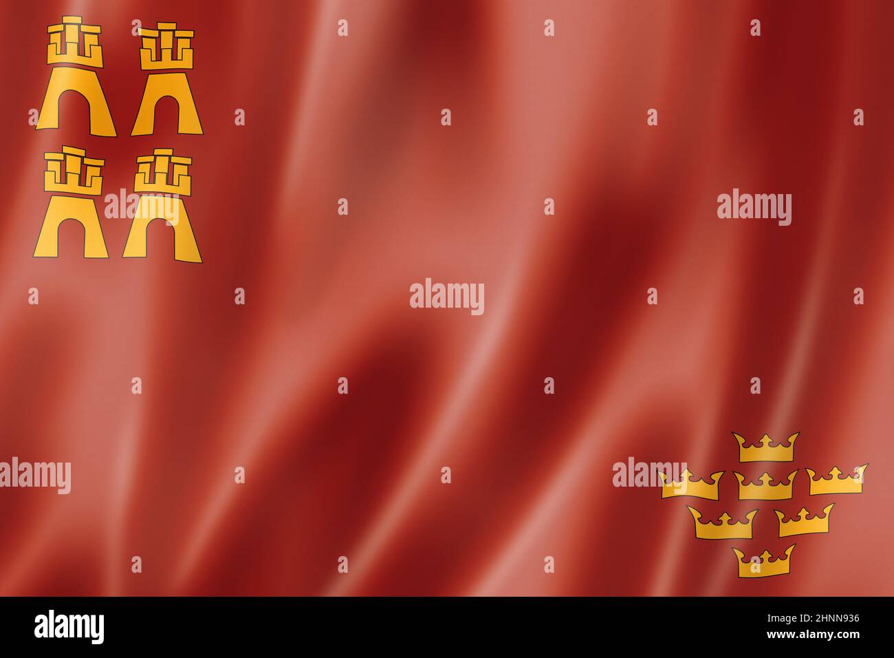 Murcia province drapeau, Espagne waving banner collection.Illustration 3D Banque D'Images