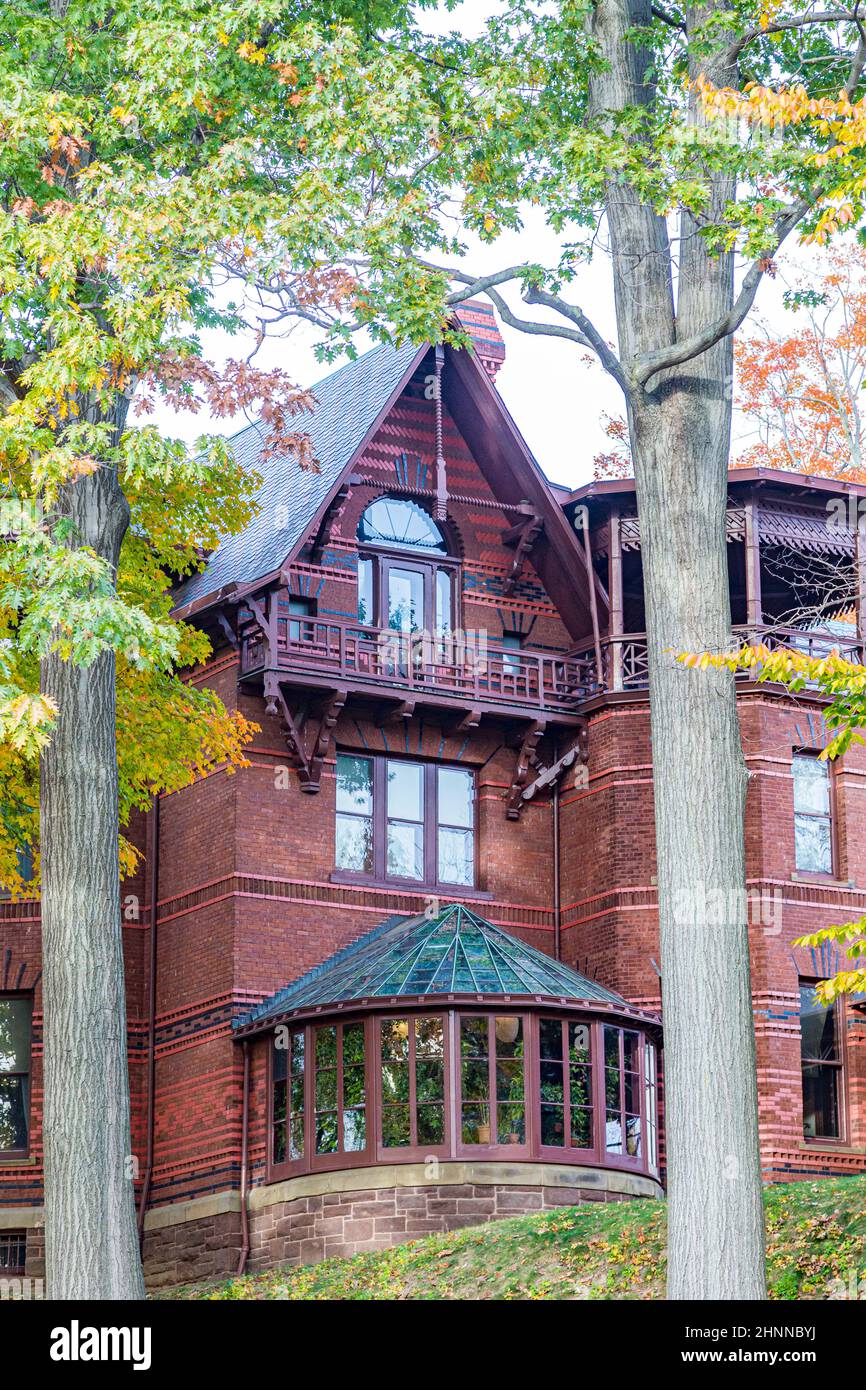 Maison Mark Twain à Hartford, Connecticut. L'ancienne maison de Mark Twain sert aujourd'hui de musée. Banque D'Images Maison Mark Twain à Hartford, Connecticut. L'ancienne maison de Mark Twain sert aujourd'hui de musée. Banque D'Images
