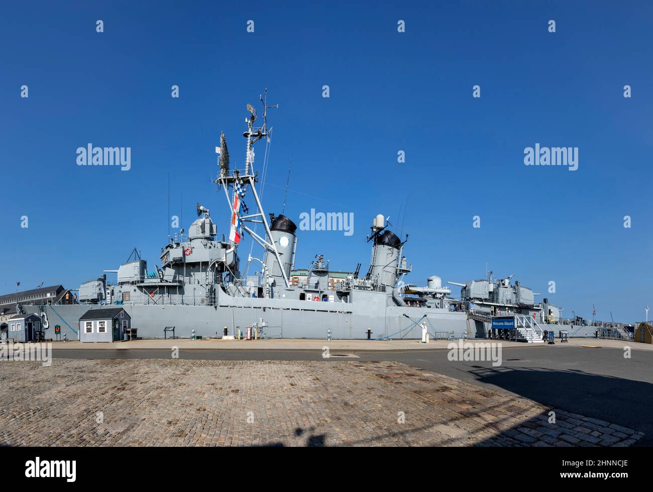 Navire USS Cassin Young destroyer à Boston, Massachusetts, États-Unis Banque D'Images
