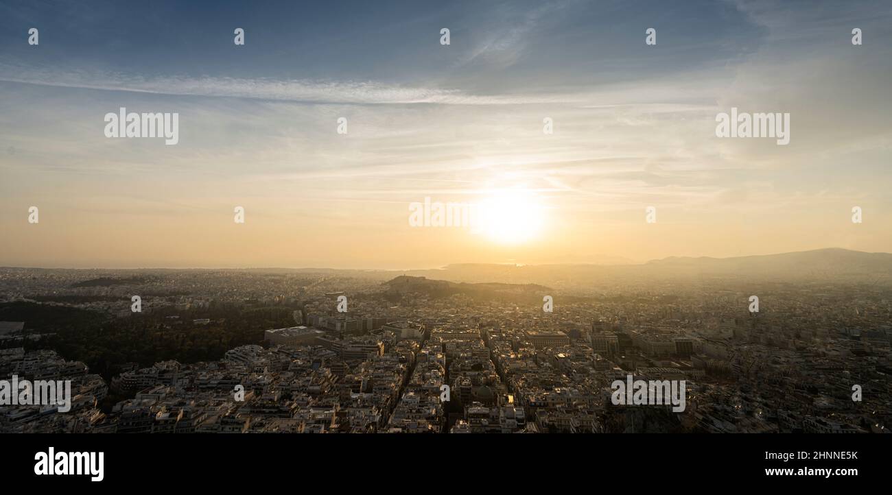 Vue aérienne d'Athènes, Grèce Banque D'Images