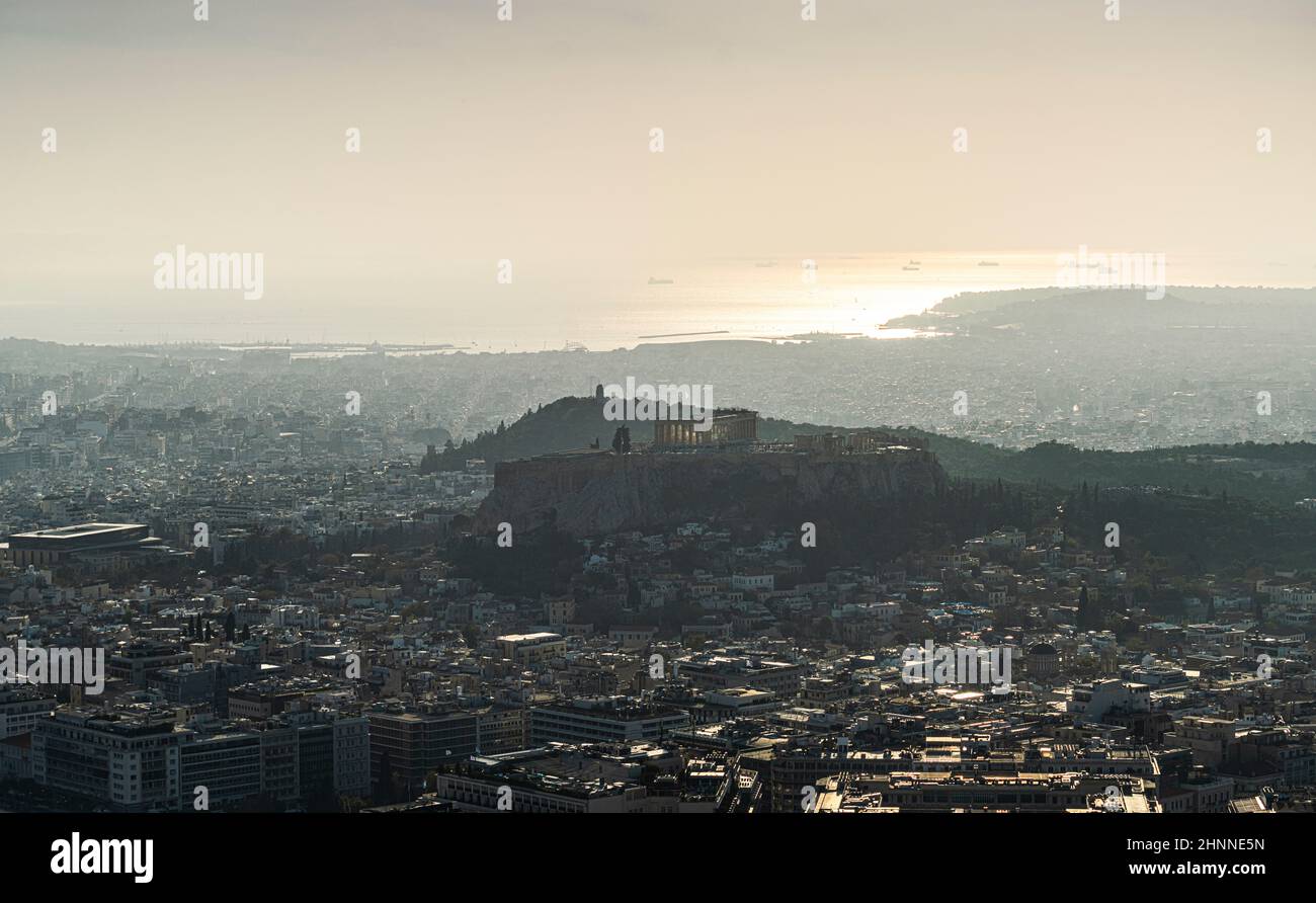 Vue aérienne d'Athènes, Grèce Banque D'Images