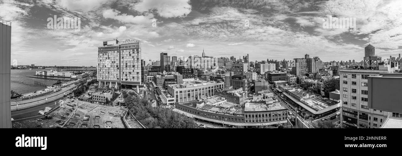 Vue sur le centre-ville de Manhattan, New York depuis le musée Whitney Banque D'Images