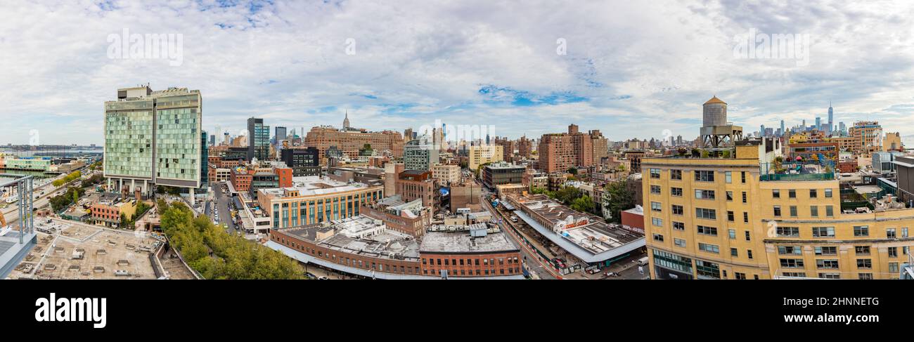 Vue sur le centre-ville de Manhattan, New York depuis le musée Whitney Banque D'Images