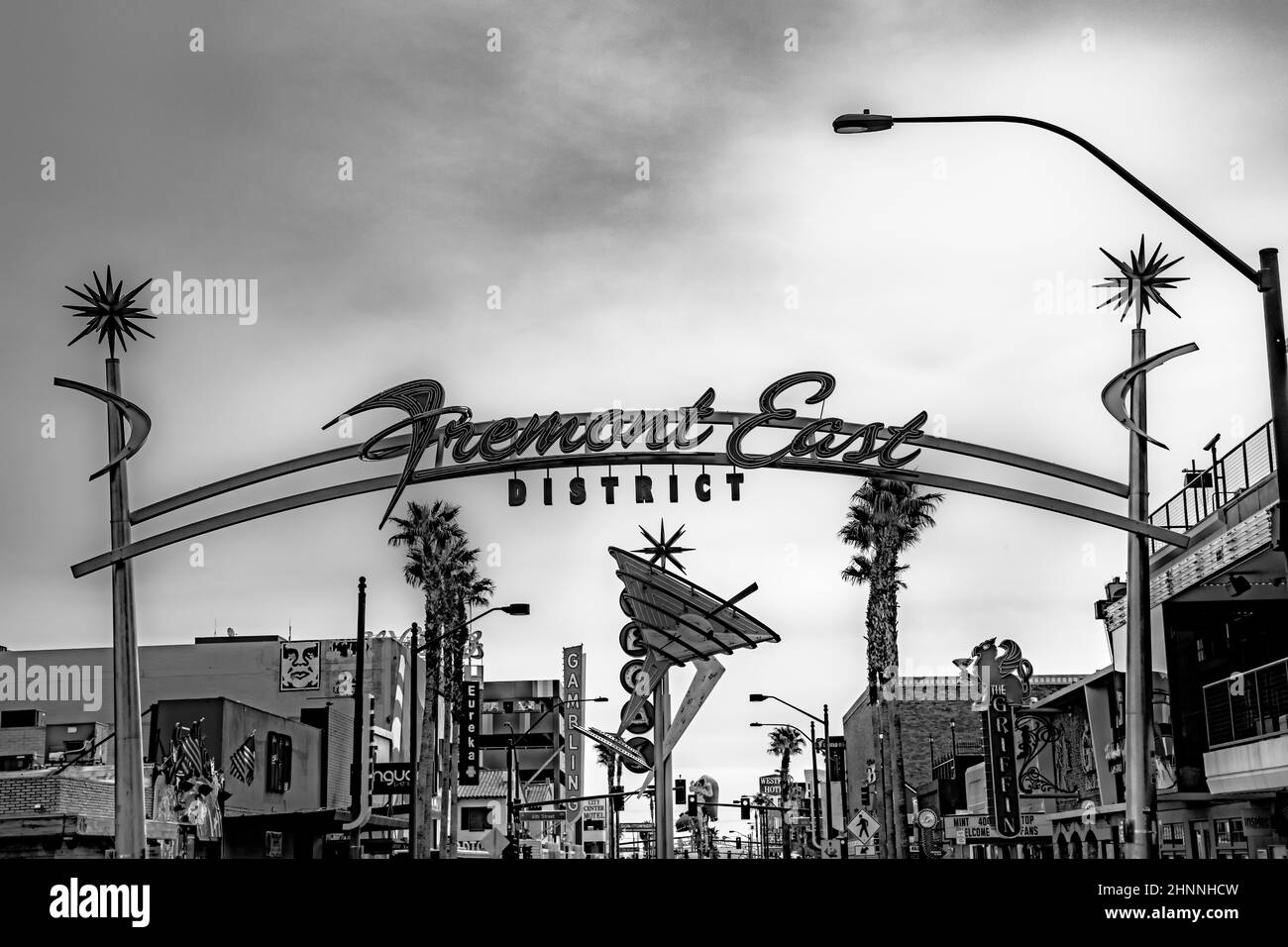 Streets las vegas early in Banque d images noir et blanc Alamy