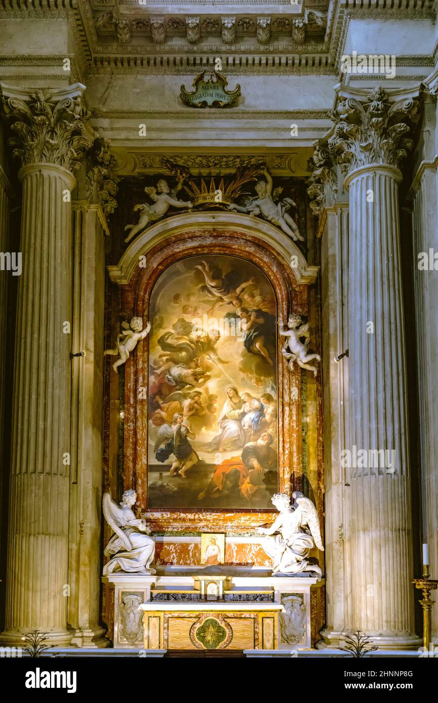 Scène d'autel dans l'église Chiesa di Santa Maria à Portico à Campitelli à Rome Banque D'Images