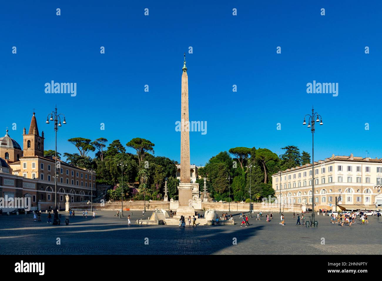 obélisque à la célèbre piazza del popolo - engl: Place des peuples à Rome Banque D'Images