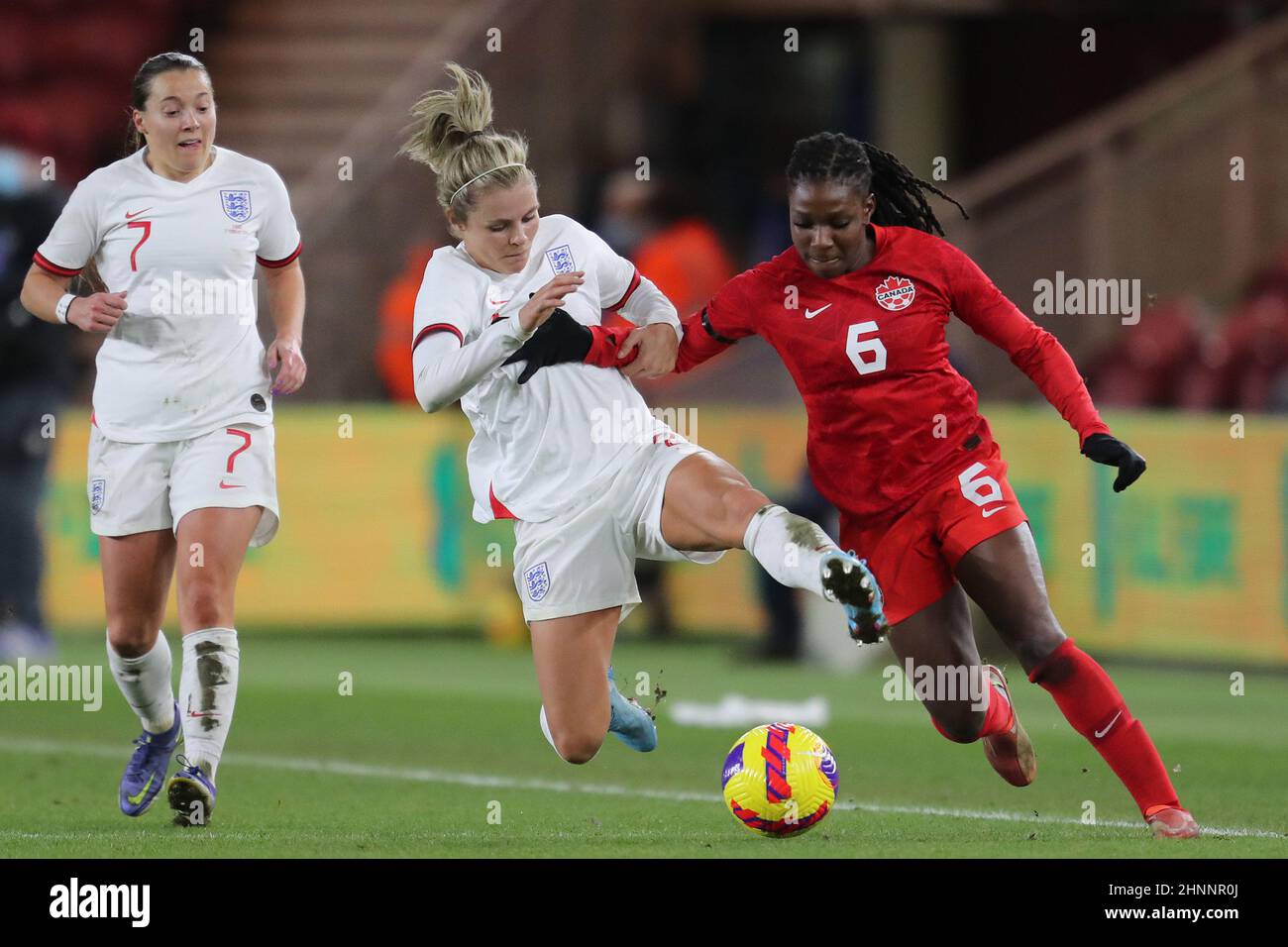 FRAN KIRBY, RACHEL DALY, ASHLEY LAWRENCE, ANGLETERRE V CANADA, 2022 Banque D'Images