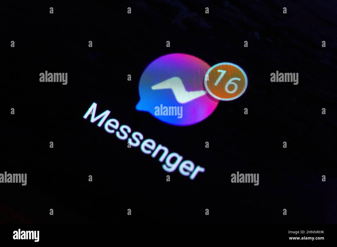 Notifications de messages non lus sur Facebook Messenger Banque D'Images