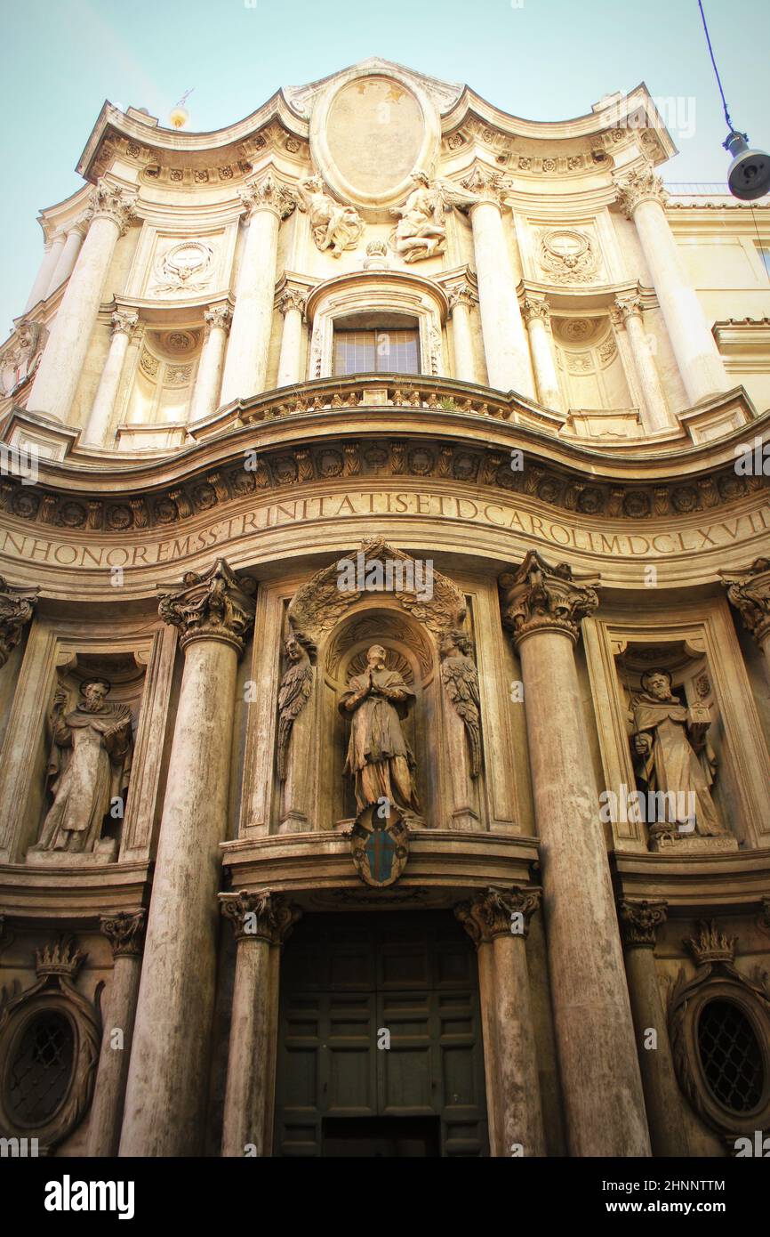 L'église de San Carlo alle Quattro Fontane, l'église de Rome, par Francesco Borromini Banque D'Images