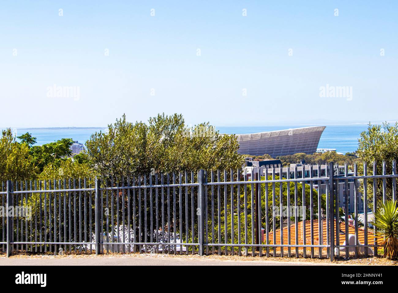 Stade du Cap derrière la clôture à Cape Town. Banque D'Images