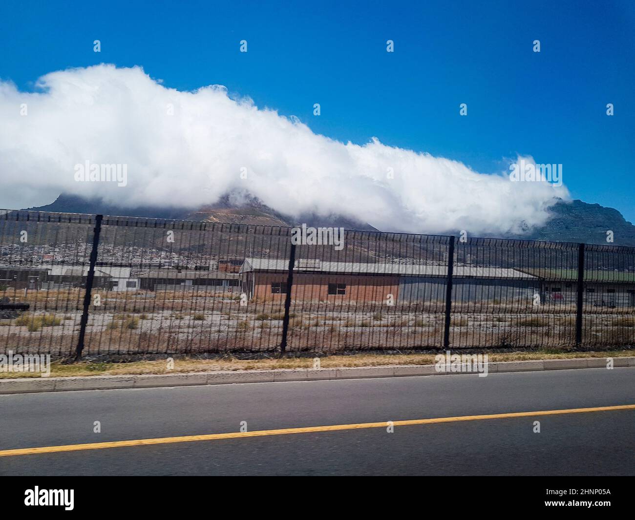 Parc national de Table Mountain nuageux, une incroyable formation de nuages. Banque D'Images