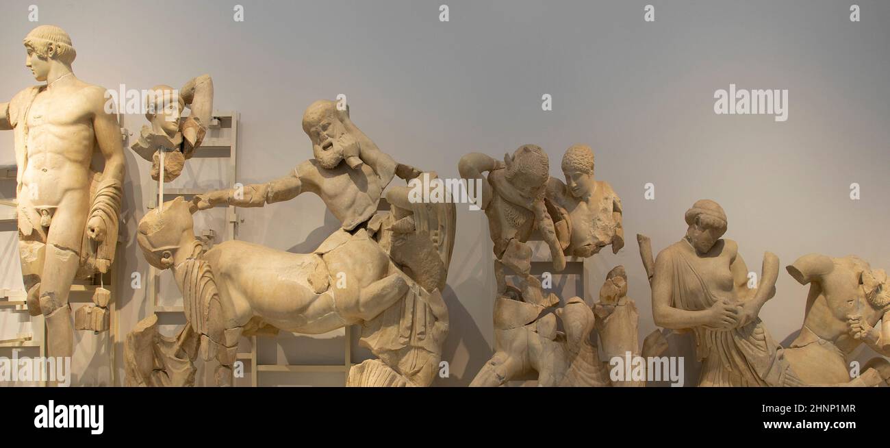 Sculptures d'art grec, Musée archéologique d'Olympia Banque D'Images