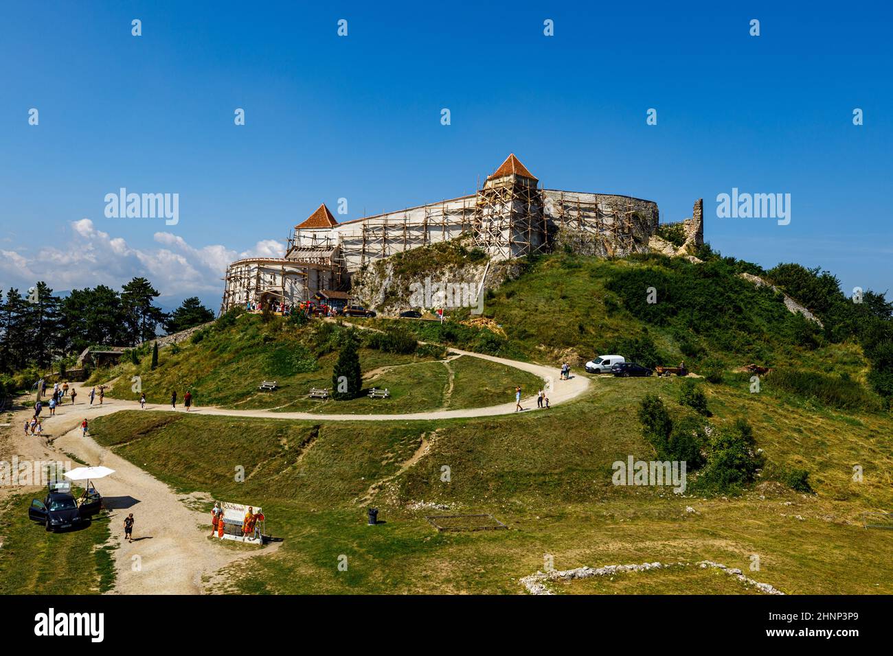 Le château de Rasnov ou Rosenau en Roumanie Banque D'Images