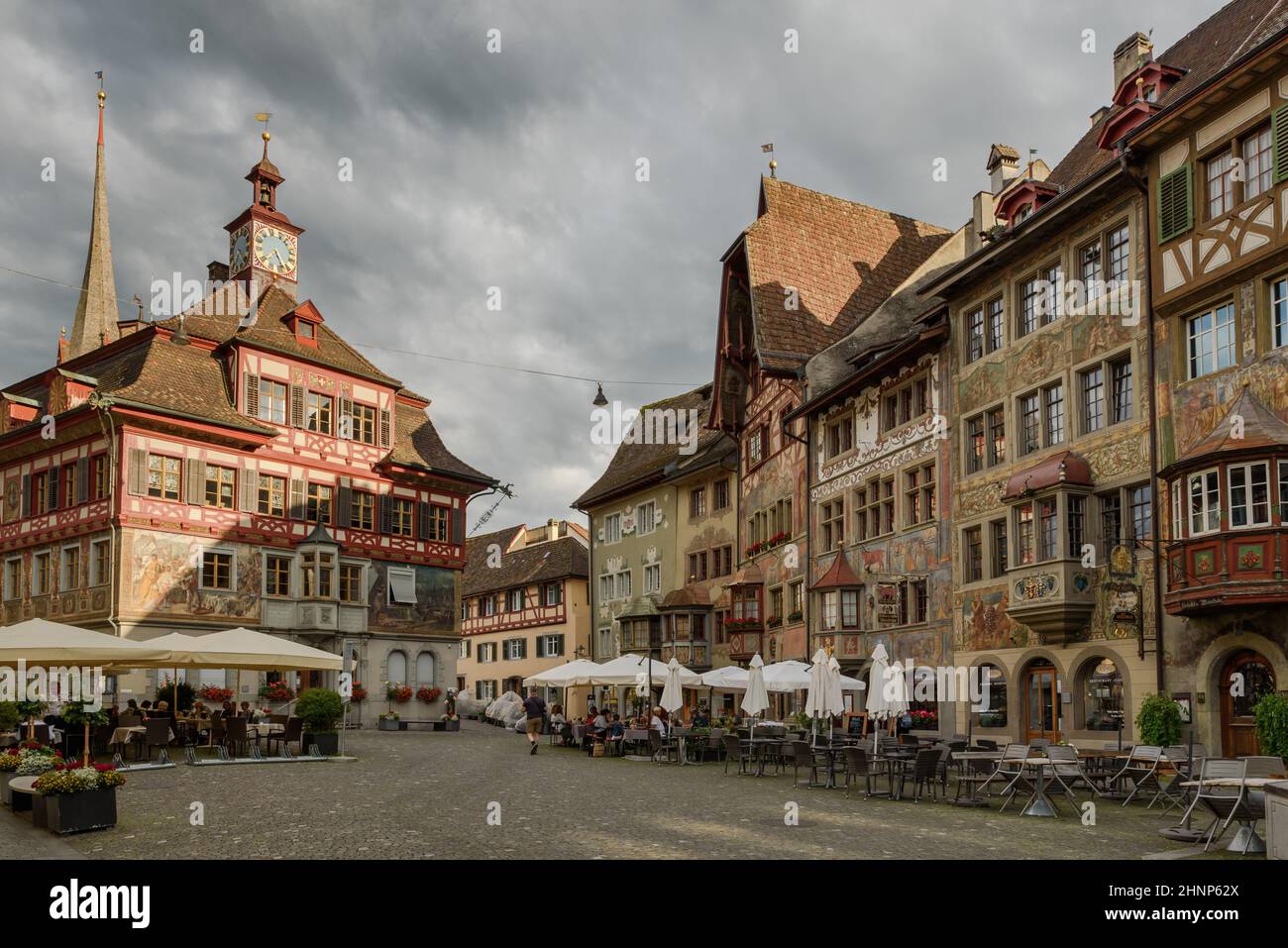 Vieille ville historique de Stein am Rhein, Canton de Schaffhausen, Suisse Banque D'Images