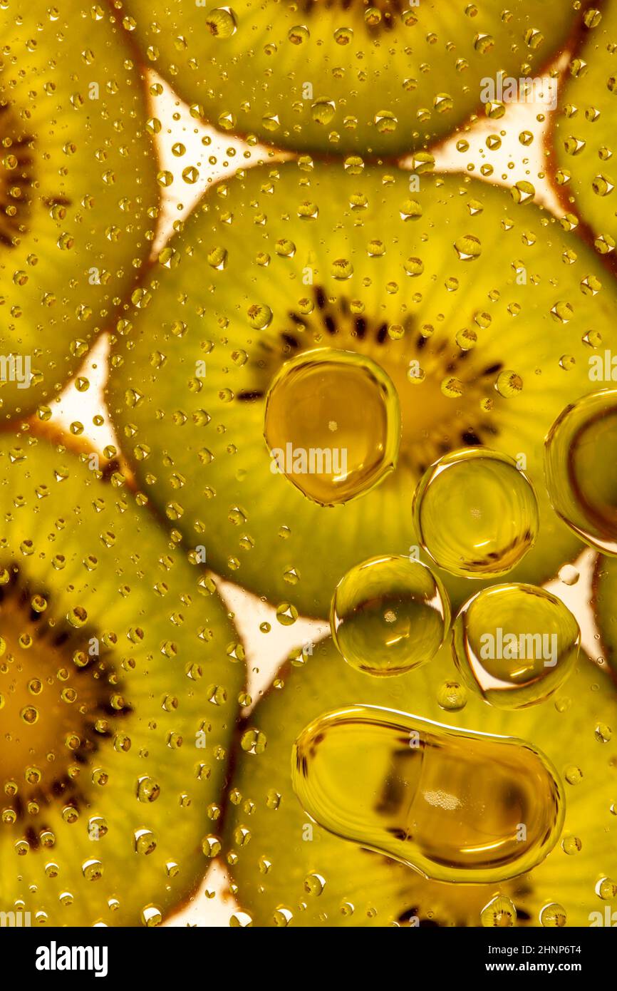 Macro-alimentaire encore le portrait de la vie de la tranche de fruits Kiwi Banque D'Images