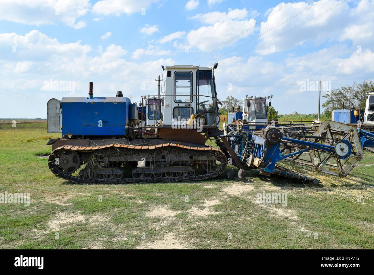 Moissonneuses-batteuses. Les machines agricoles. Banque D'Images
