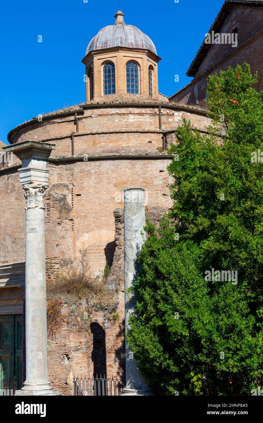 Temple de Romulus au Forum Romanum, Rome, Italie Banque D'Images