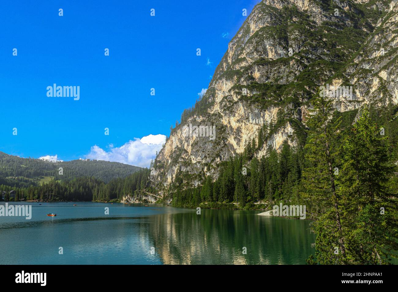 Lac de Braies Banque D'Images