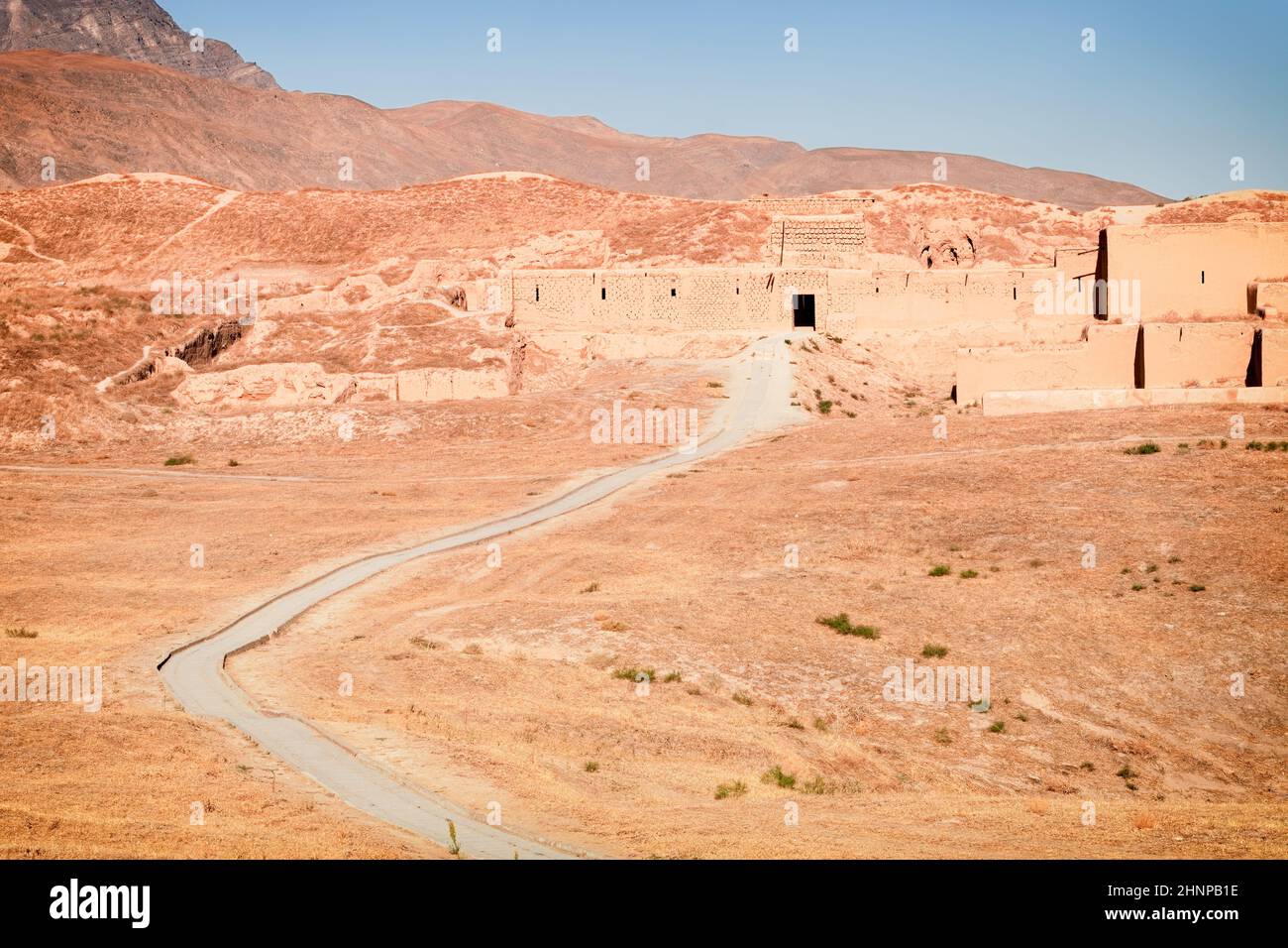 Ruines de l'ancienne capitale parthienne (Iran) NISA situé sur la route historique soyeuse dans le désert de Karakum, près de l'Ashgabat, Turkménistan Banque D'Images