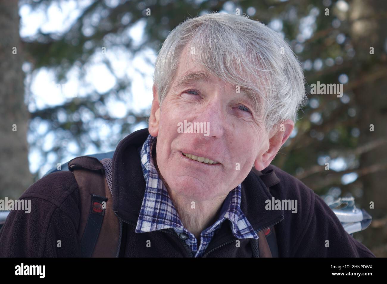 Senior 80 ans, Portrait, cheveux gris Banque D'Images