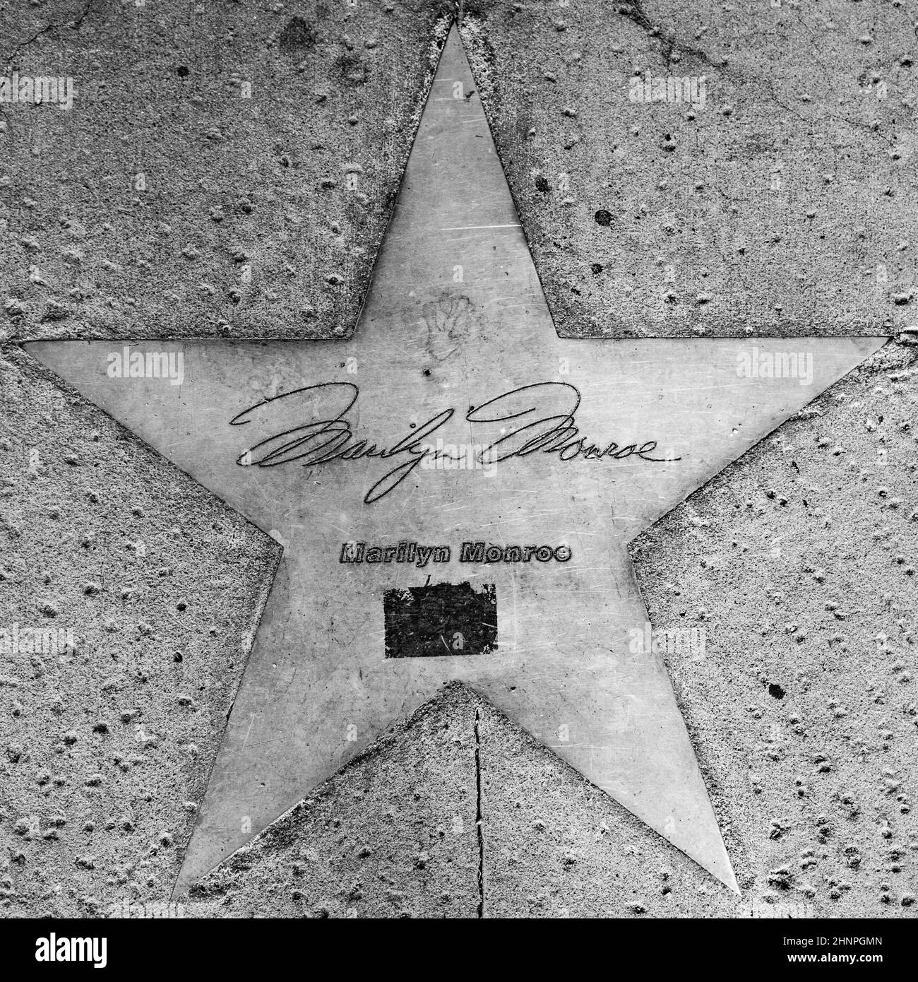 Étoile de Marilyn Monroe sur le trottoir à Phoenix, Arizona. Banque D'Images