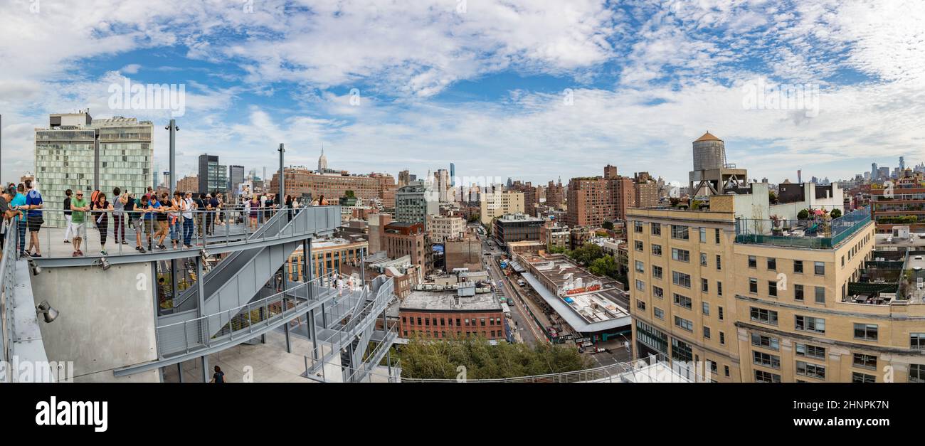 Vue sur le centre-ville de Manhattan, New York depuis le musée Whitney Banque D'Images
