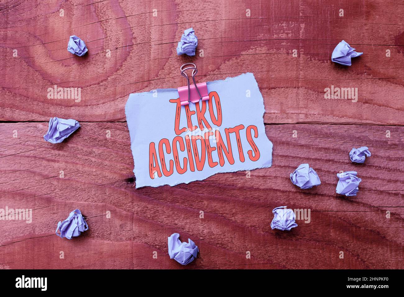 Signe d'écriture de la main zéro accidents, concept d'Internet importante stratégie pour la prévention des accidents de travail coloré Perpective positive pensée Creativ Banque D'Images