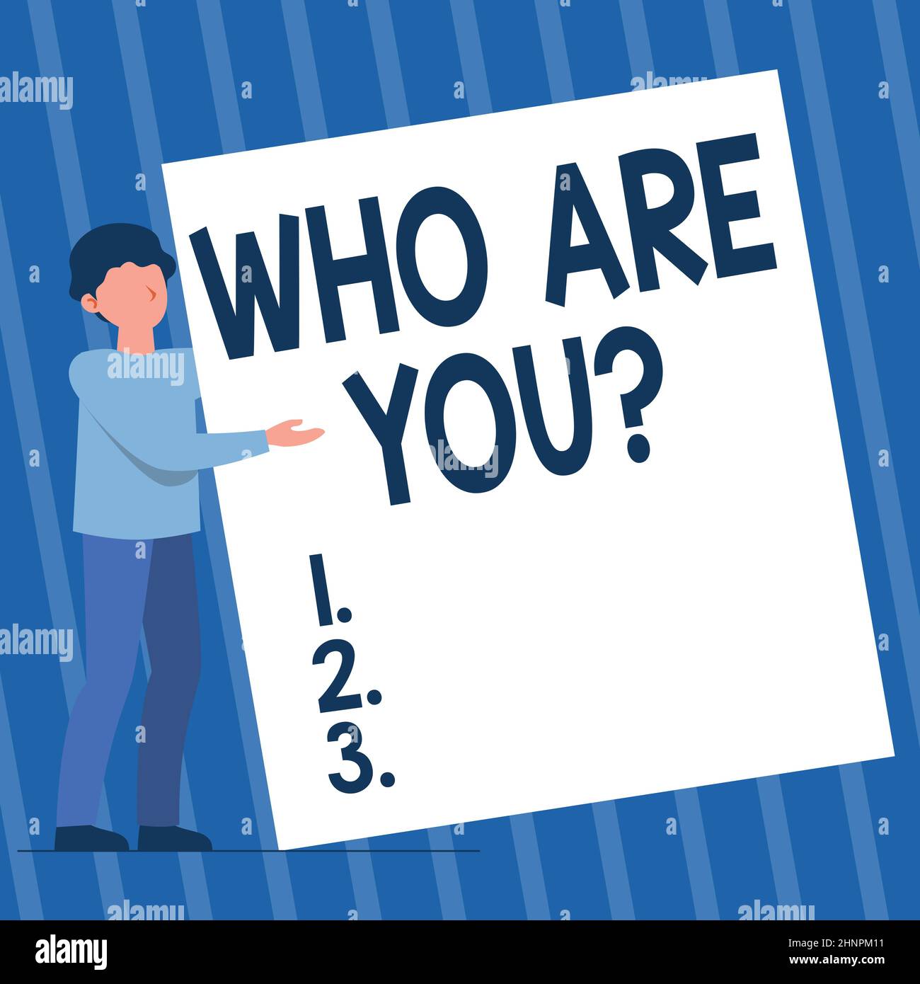 Affiche textuelle montrant qui êtes-vous question, approche d'affaires ...