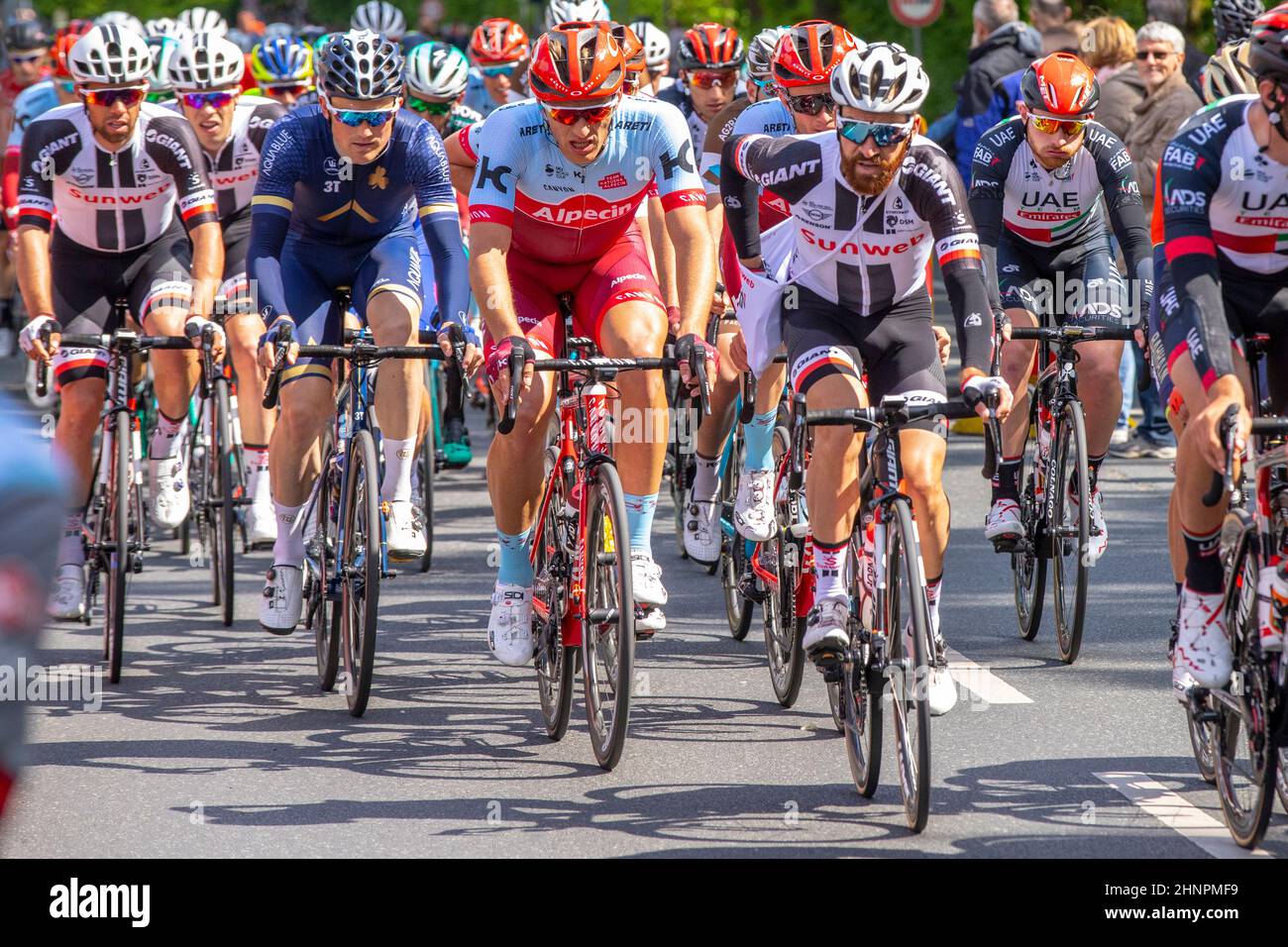 coureur cycliste à la célèbre course Francfort - Eschborn à Schwalbach Banque D'Images
