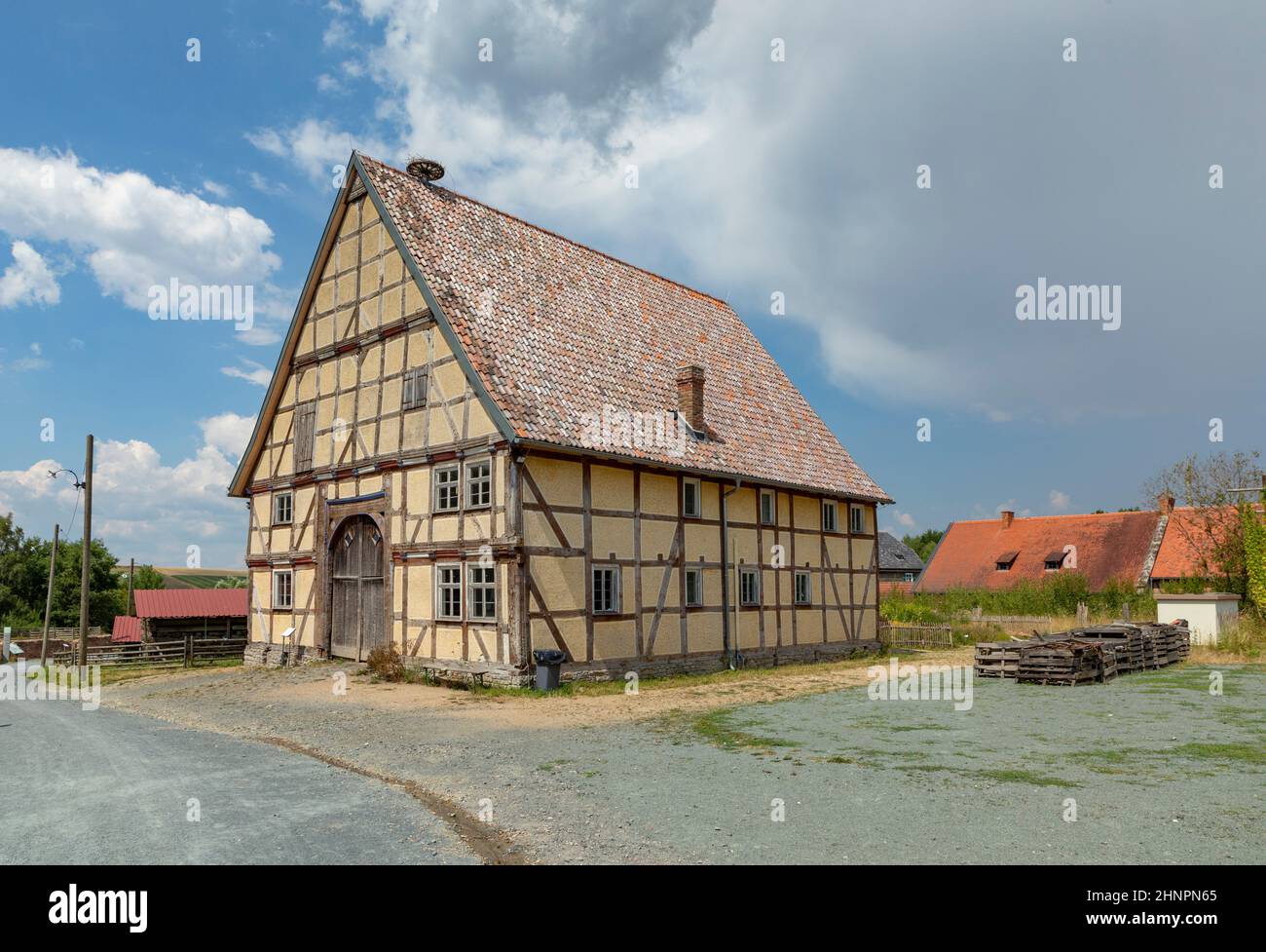 Ancienne ferme à colombages au musée en plein air de Hessenpark Banque D'Images