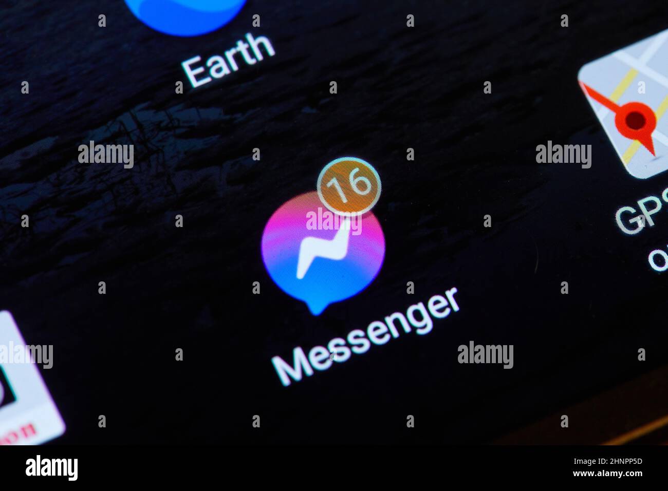 Notifications de messages non lus sur Facebook Messenger Banque D'Images