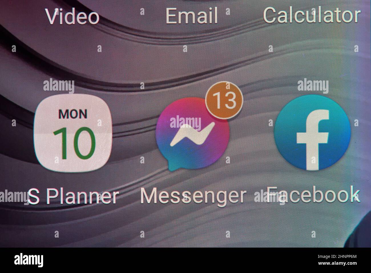 Notifications de messages non lus sur Facebook Messenger Banque D'Images