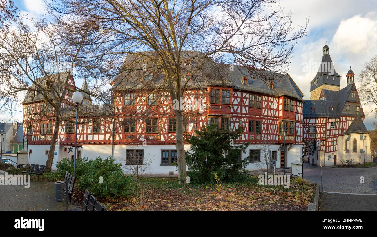 Maisons pittoresques à colombages à Bad Camberg Banque D'Images