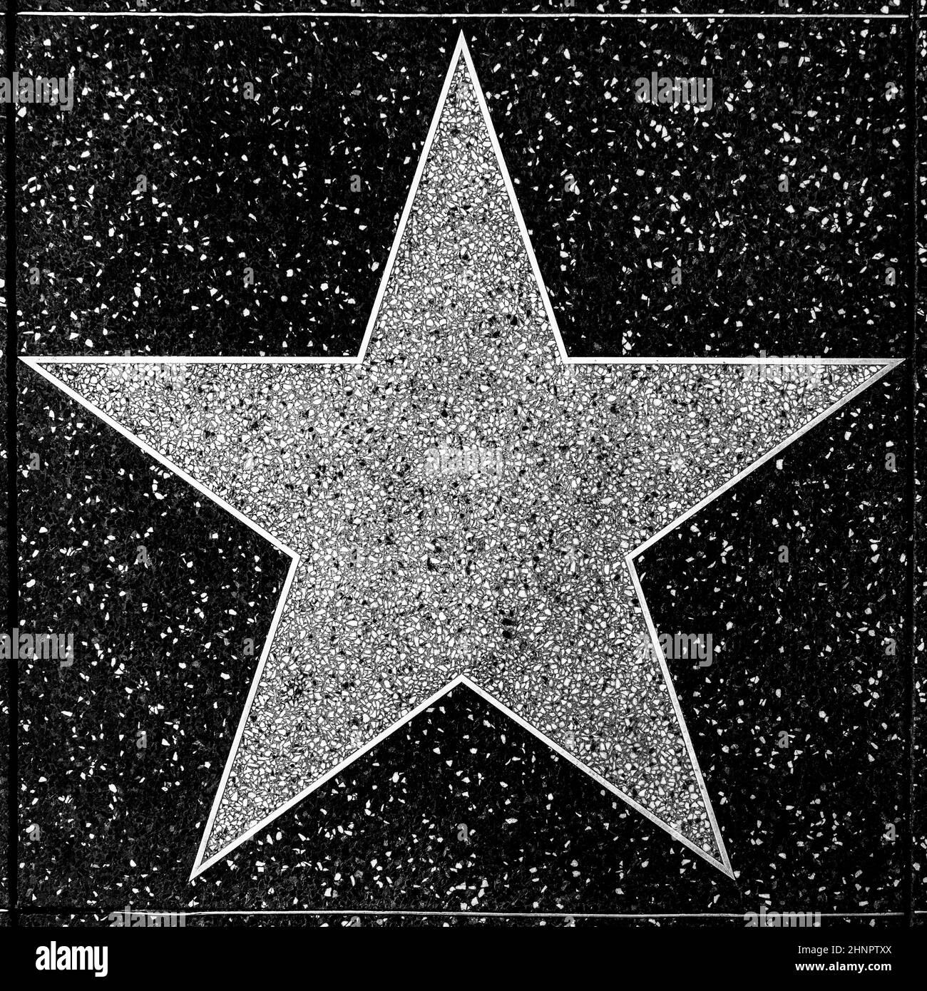 L'étoile vide sur le trottoir de Hollywood Boulevard Walk of fames. Banque D'Images